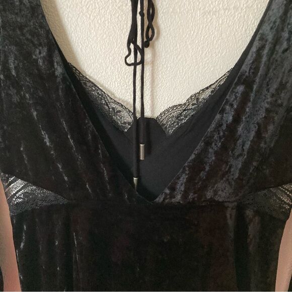 Free People Kat Dress Black Crushed Velvet Medium - Picture 15 of 16